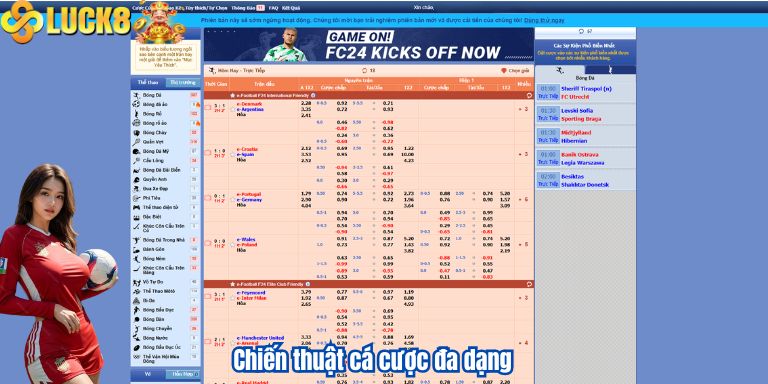 SBOBET Sport Luck8 – Sảnh Cá Cược Thể Thao Hấp Dẫn 4 Chiến thuật cá cược đa dạng